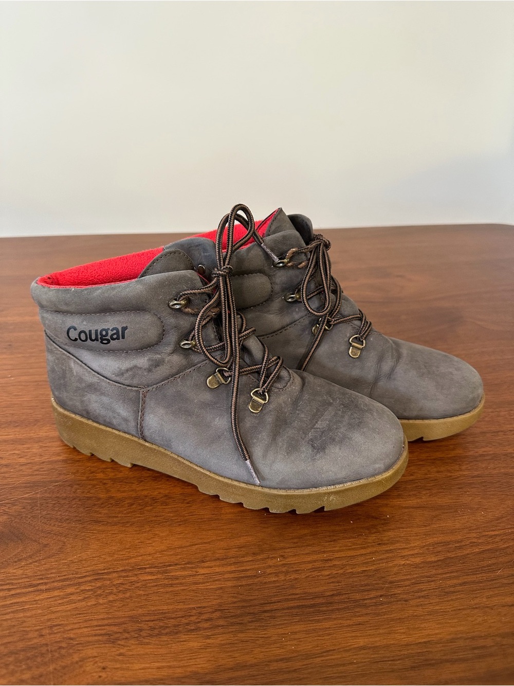 Cougar Women’s Waterproof Gray Leather Ankle Boots - Perfect for snow!
